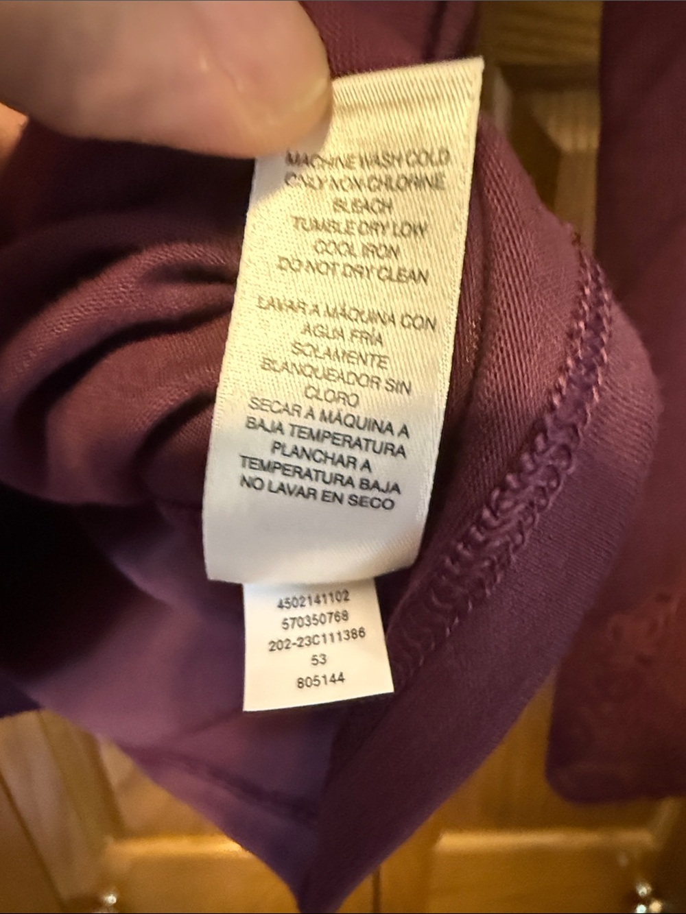 Chico's Plum Long Sleeve Crewneck Top with Lace Cuff Detail- Size 0 - Picture 6 of 9